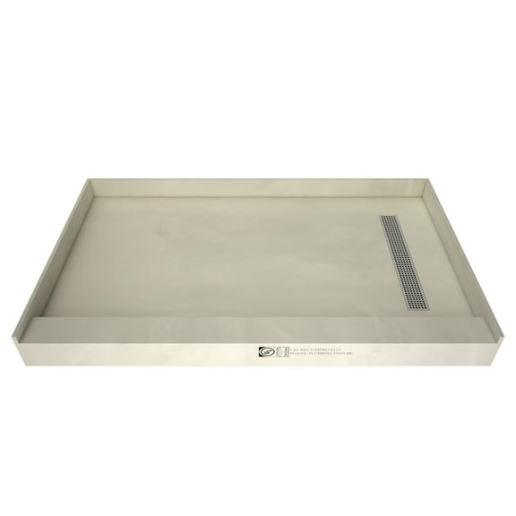 Tile Redi Rt4260r-Pvc-Sq Redi Trench 42" X 60" Rectangular Shower Base - Chrome