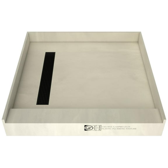 Tile Redi Rt4848lpvc Redi Trench 48" X 48" Square Shower Base - Black