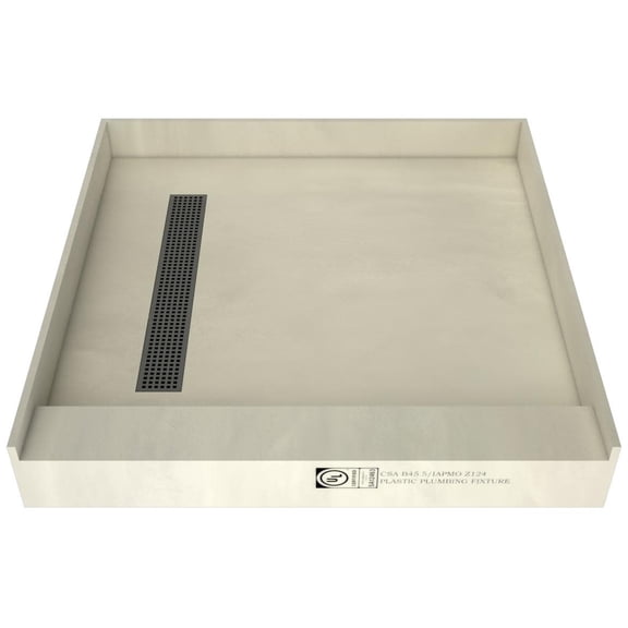 Tile Redi Rt4848lpvc Redi Trench 48" X 48" Square Shower Base - Nickel