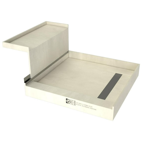 Tile Redi RT4848RTTRB48KIT Base'n Bench 60" X 48" Rectangular Shower Base - Tileable