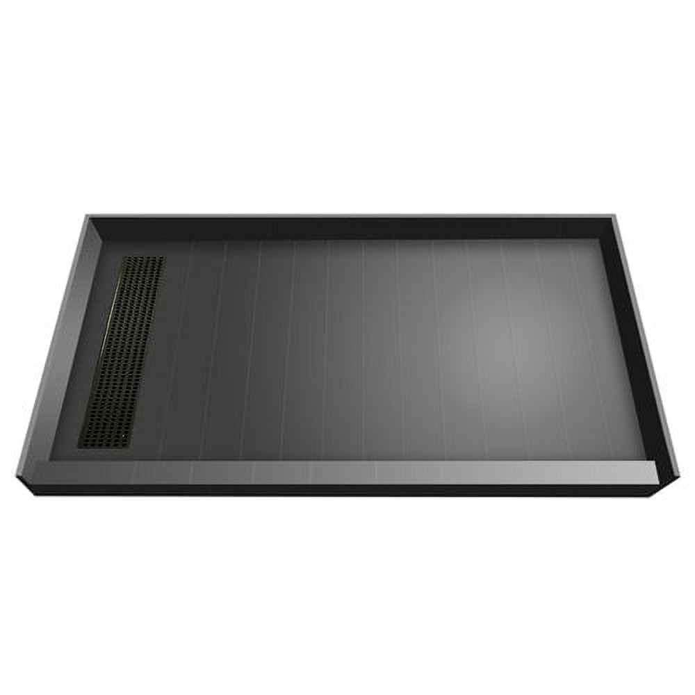 Oil Rubbed Bronze 30" x 60" Single Threshold Shower Base with Designer Grate