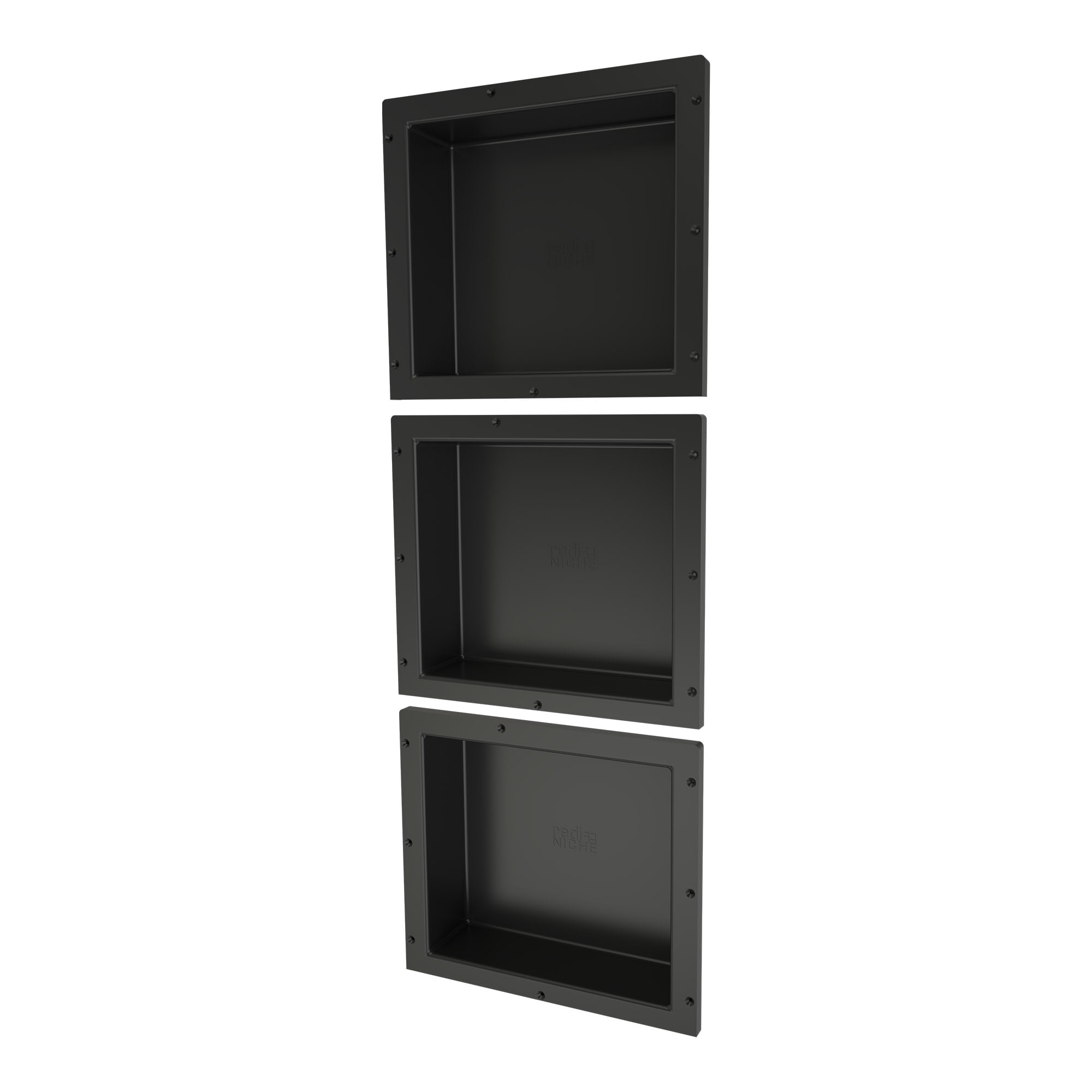 Black Triple Recessed Plastic Shower Shelf