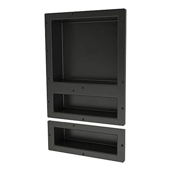 Tile Redi USA RNT1620D-6 Niche Shower Shelf, 16" W x 26" H, Black