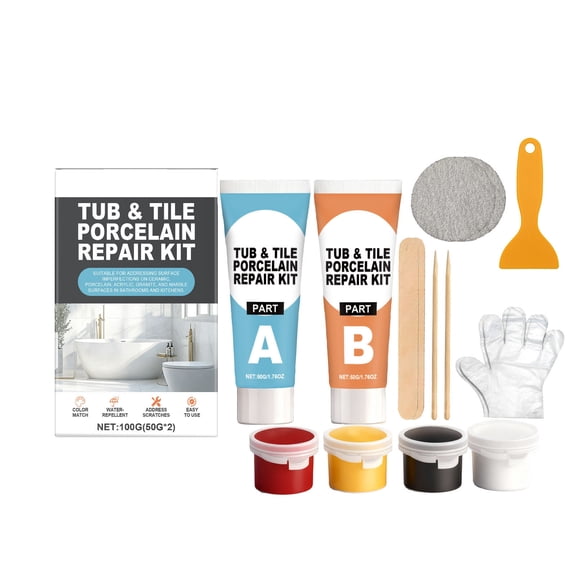 Tile Repair Kit Epoxy Adhesive for Ceramic Porcelain and Marble, Crack Filler Waterproof Sealant for Bathroom Floor and Wall Fix
