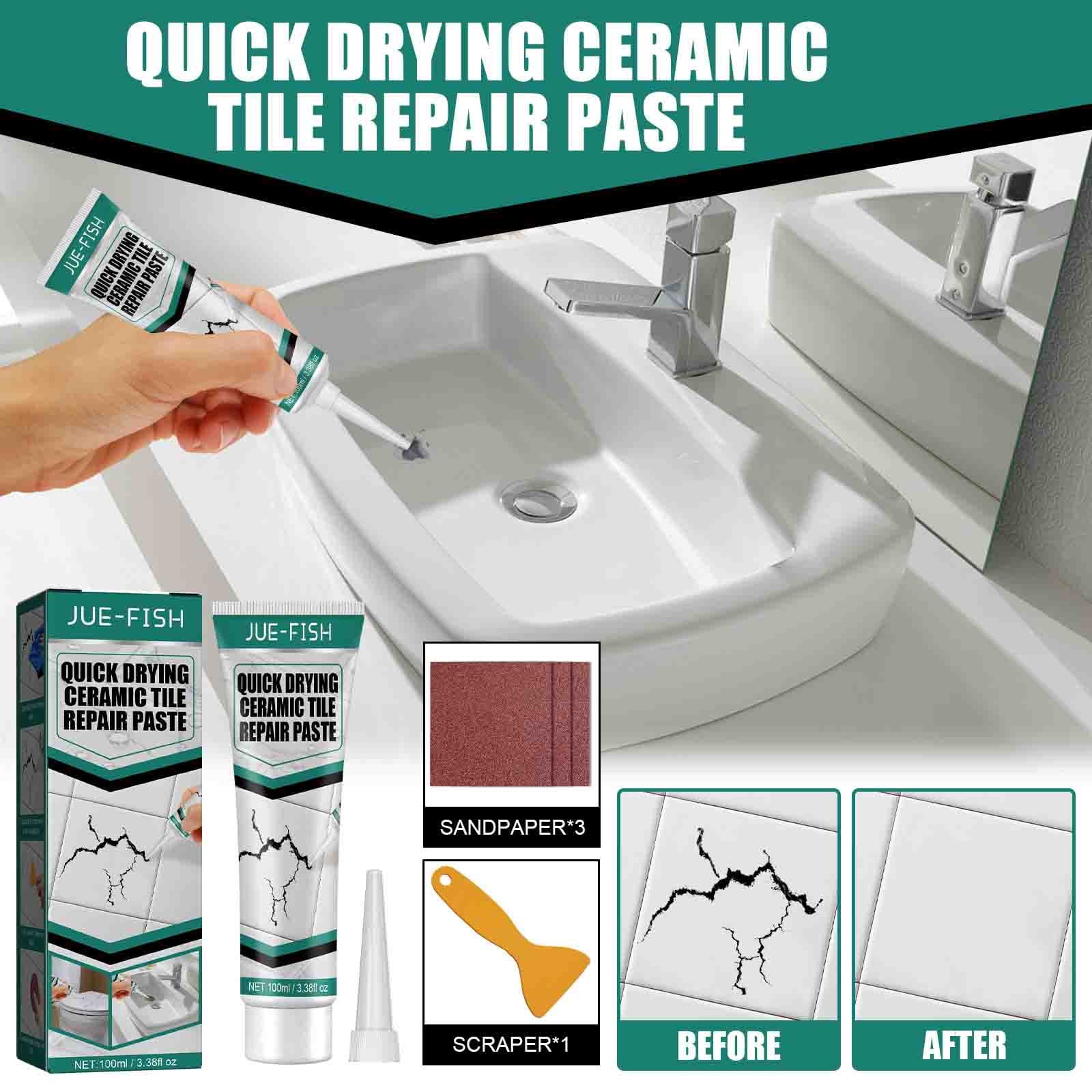 Tile Repair Paste Bathtub Furniture Toilet Crack Repair Tile Quick Drying Adhesive，100ml ...