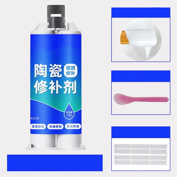 Tile Repair Paste Floor Tile Adhesive 100g – Ceramic Crack Filler & Porcelain Tile Repair Kit for Tub and Sink – Strong Leak-Proof Tile Glue, Easy Bathroom Tile Restoration