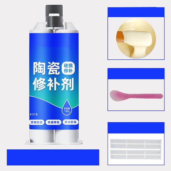 Tile Repair Paste, Floor Tile Adhesive, Ceramic Tile Crack Repair, Porcelain Glaze Filler, Waterproof Tile Repair Kit, Bathtub and Sink Crack Fix, Easy to Use Yellow