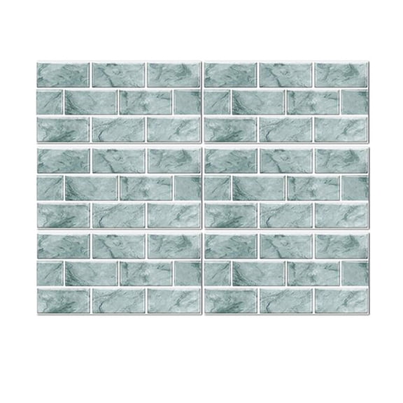 Tile Stickers 12"x6" Kitchen Backsplash Brick Decals Bathroom Removable Waterproof Decor Peel and Stick 6 Sheets Set