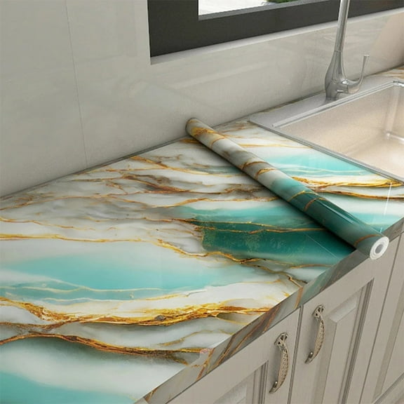 Tile Stickers Waterproof and Oil-proof Kitchen High Temperature Resistant Renovation Self-adhesive Cabinet Countertop Wallpaper