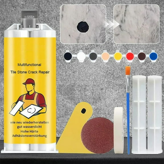 Tile and Stone Crack Repair Kit - Multifunctional Filler for Ceramic and Marble, Grout and Chip Repair Tool, DIY Home Maintenance for Floors Countertops