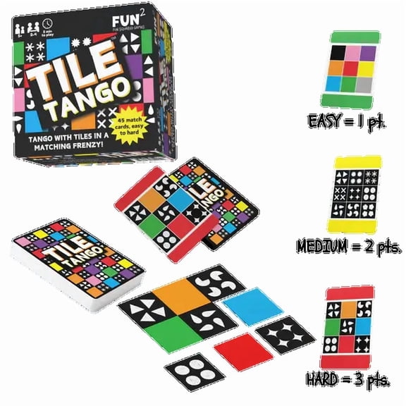 Tile Tango Matching Game for Kids and Families, Fast Paced Tile Matching Board Game, Educational Pattern Recognition Game for Ages 5+, 2 to 4 Players