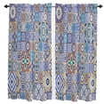 thumbnail image 1 of Tile Texture Flower Clock Coffee Cup Curtains Home Decor Living Room Kitchen Balcony Room Window Curtain Bedroom Decoration, 1 of 7