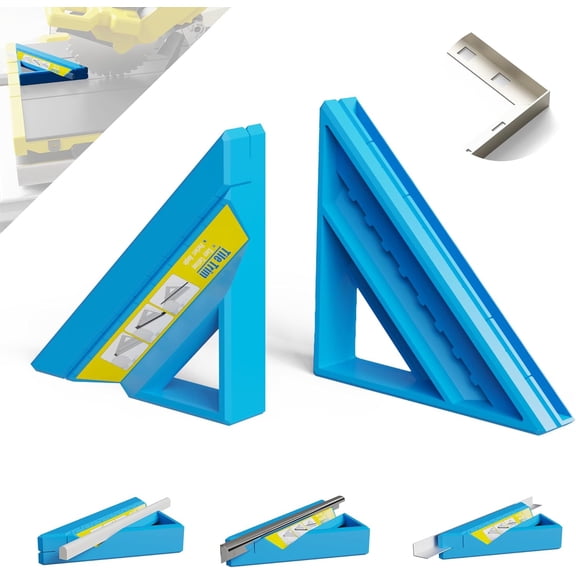 Tile Tool, Tile Edge Trim Cutting Tool for Installation, Precise 45-Degree Miter Cut Tile Trim Square Accessories for Pro and Beginner (1 Piece, Blue)