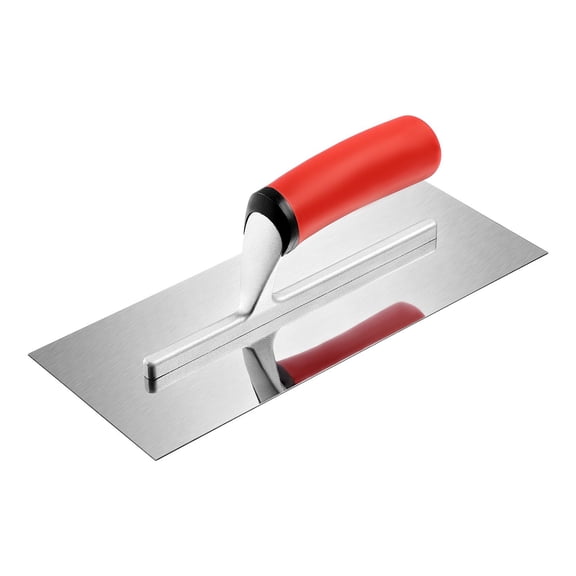 Tile Tools Stainless Steel Flat Finishing Trowel 10.9 x 4.4 in Hand Tool for Concrete Cement Drywall Plastering Masonry Construction with Ergonomic Handle for Smoothing and Polishing
