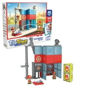 Tile Town Fire House Magnetic Tiles Construction Building Playset + Figures, Ages 3+