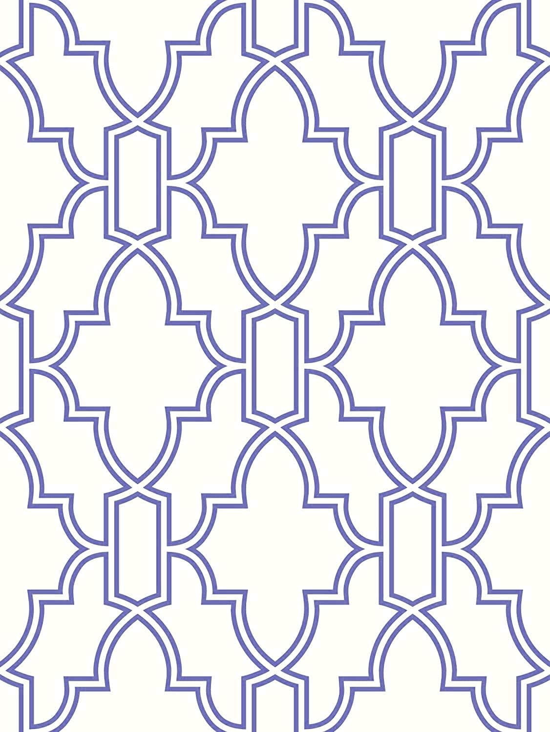 Tile Trellis Peel Stick GW1005 Wallpaper Blue