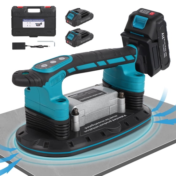 Tile Vibration Machine for Installation Tool Tiling Suction Cup 21V 12500mAh, 6 Speeds Tile Vibrator