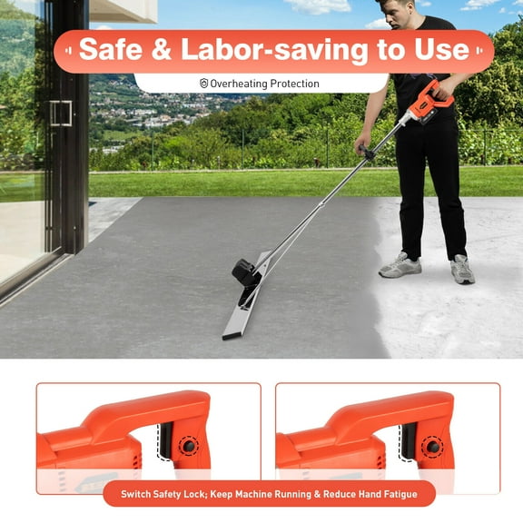 Tile Vibrator 3000-6000Rpm Tile Leveling Machine 21V 2000mA, Tile Tiling Machine Brushless Motor Hand-held Tile Tiler, L:1.5mxW:8cm