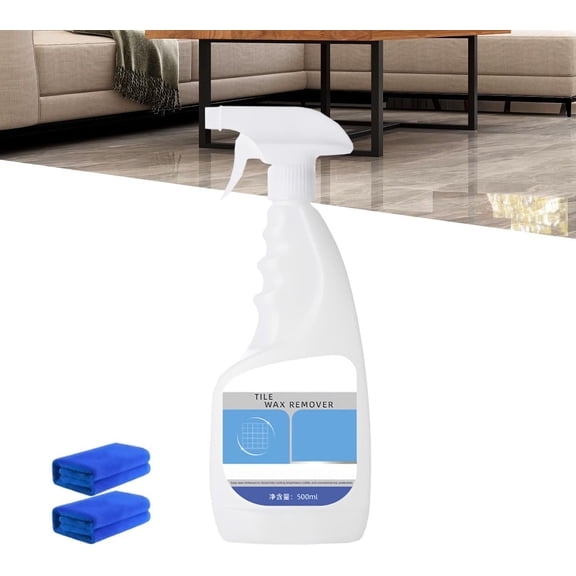 Tile Wax Remover with Spray Bottle, Tile Wax Cleaning Polish Restorer Combo, Multi-purpose Cleaner, Deep Cleansing, Powerful Watermark Removal, Polishing and Brightening
