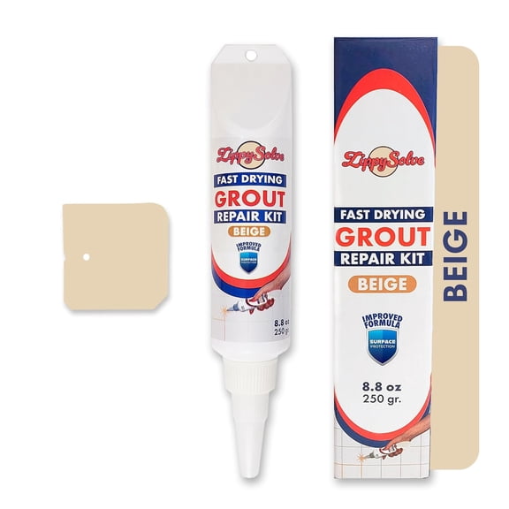 Tile grout, repair kit, restores and updates tile grout lines, fast-drying tile grout paint squeeze tube, suitable for bathroom shower kitchen floor, waterproof (8.8 ounces, beige color)
