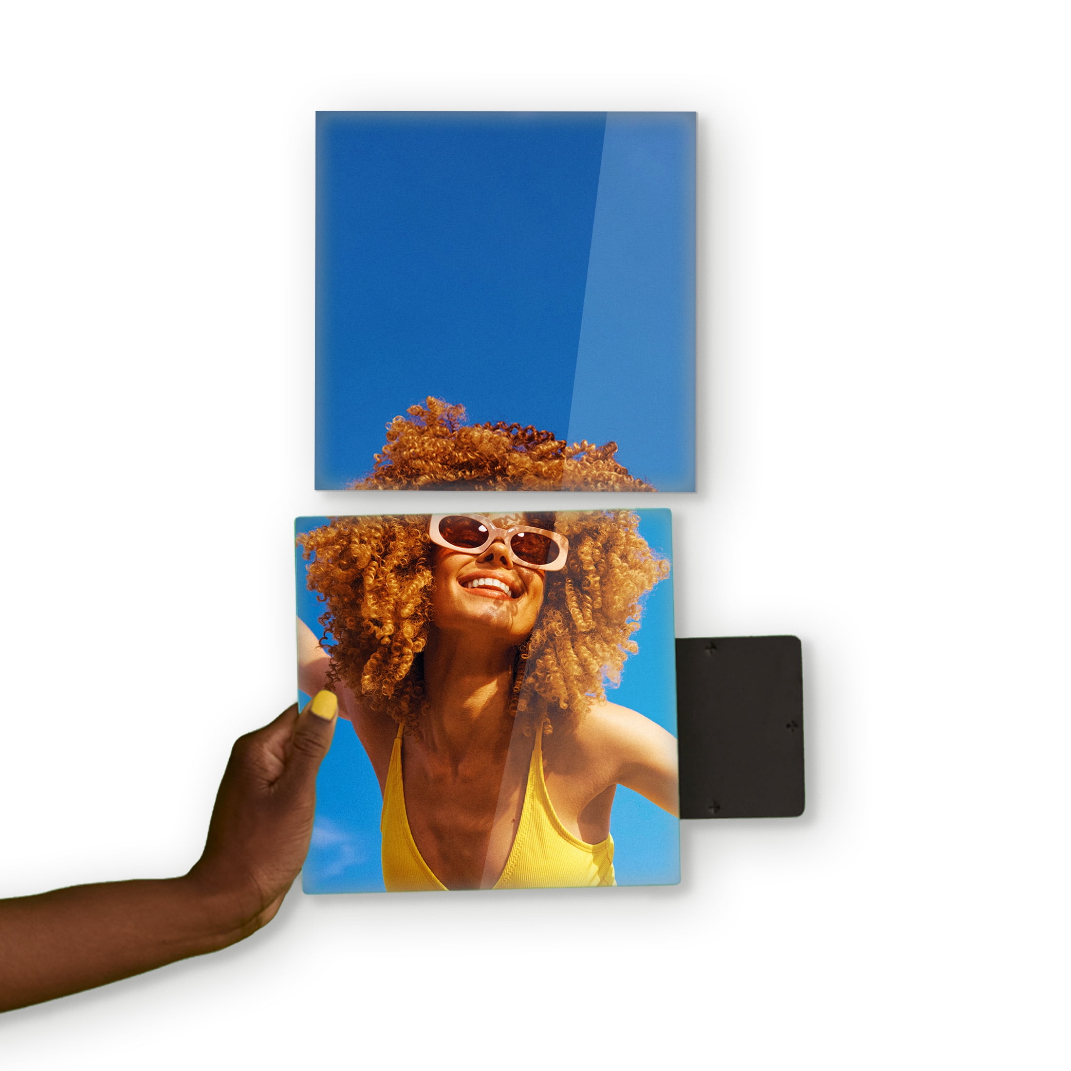 TilePix Nail Free Glass Frame, 2-Piece Split Image