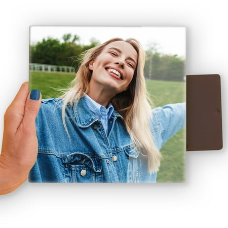 TilePix Glass Premium 8 x 8 Glass Picture Tile - Customizable Magnetic Photo Tile Picture Frame, Nail-Free Hanging Photo Frame
