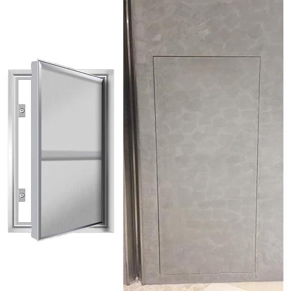 Tileable Access Panel Door Metal, Concealed Drywall Access Door, Electrical/Wiring/HVAC Inspection Hatch, Push-Lock Design Wall Hole Cover(24x58in)