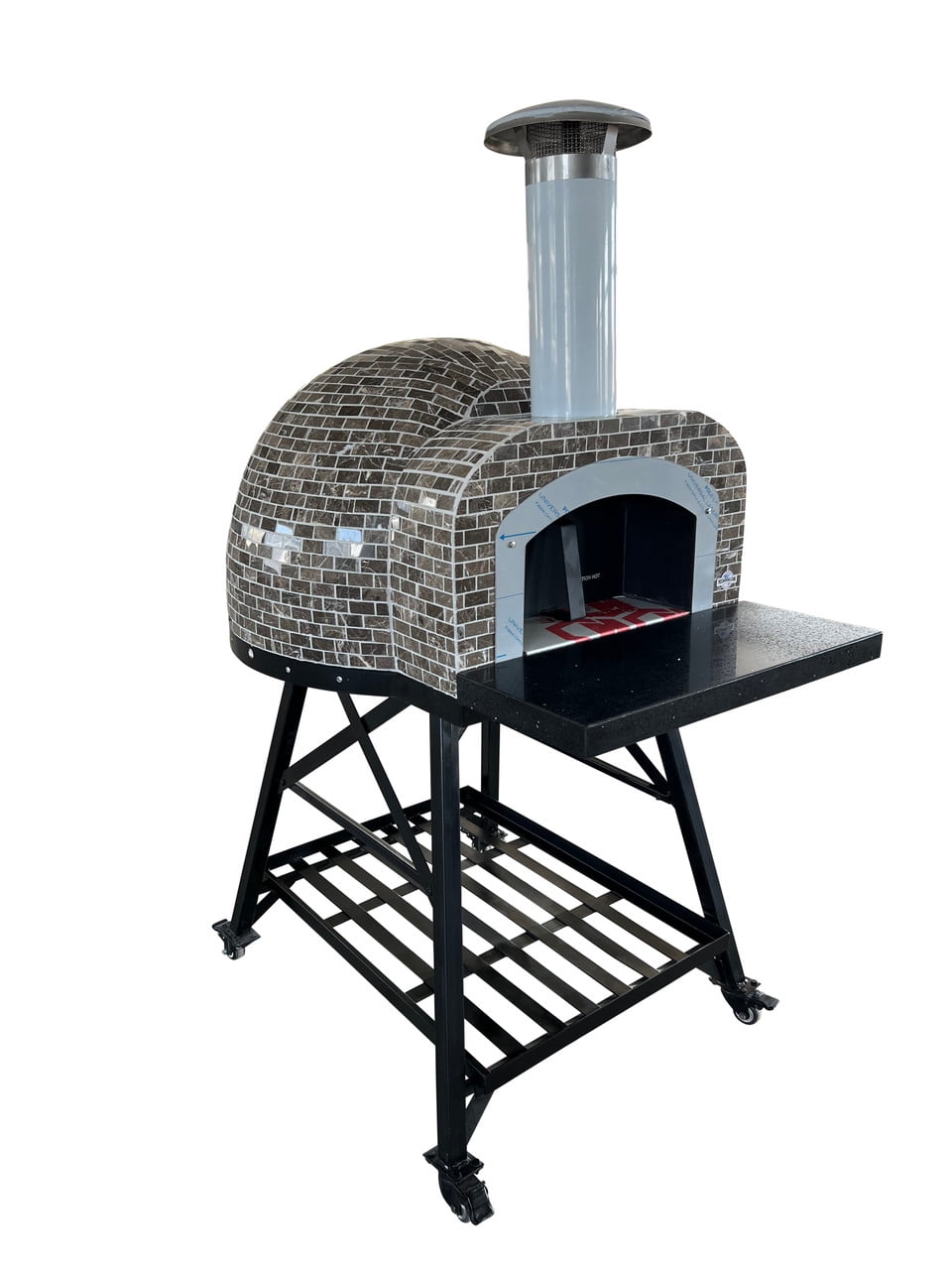 Tiled Cement Outdoor Pizza Oven / Clay Wood Fired Pizza Ovens with Ash Granite Mosaic Tiles