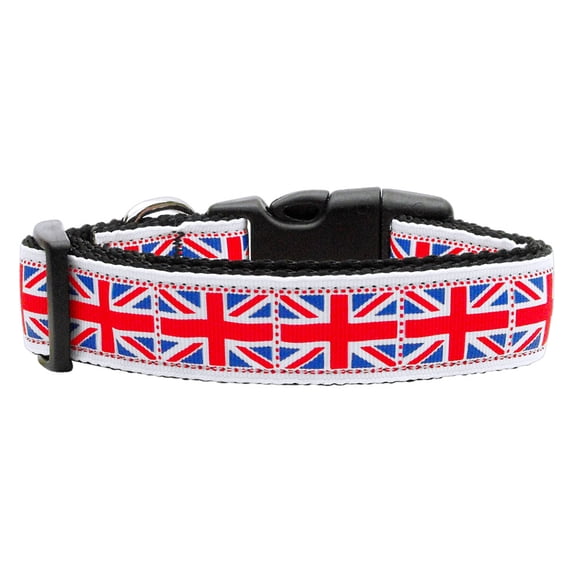 Tiled Union Jack(UK Flag) Nylon Ribbon Collar Medium