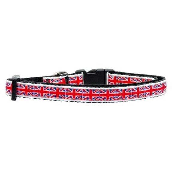 Tiled Union Jack- UK Flag Nylon Ribbon Collar Small