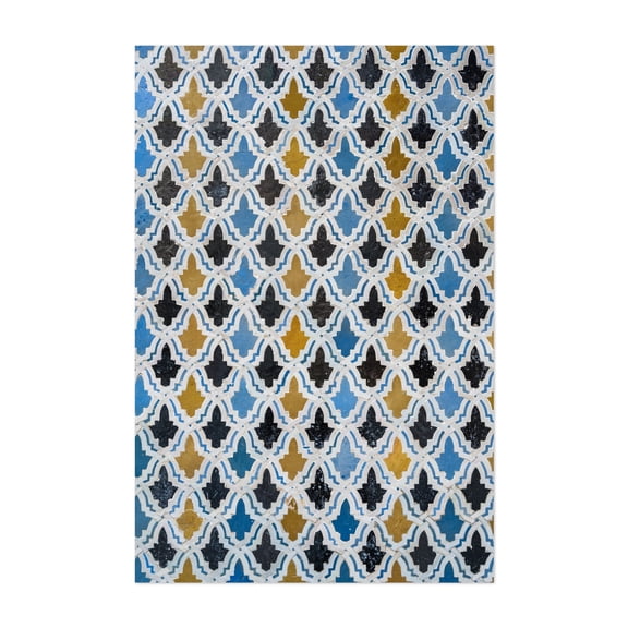 Tiles in Fez, Morocco - Fes Fez-Meknès Morocco Photography Pattern Geometric Mediterranean Abstract Art Deco Architecture Unframed Wall Art Print 32 x 48 inches