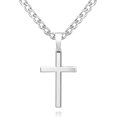 thumbnail image 1 of Tilga 18K Gold Over 925 Sterling Silver Cross Necklace for Men/Women, Stainless Steel Cuban/Rope Chain Cross Pendant 18-24 inch, Religious Jewelry Gifts for Men, 1 of 6