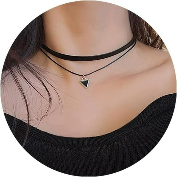 Tilga Black Necklaces for Women, Adjustable Layered Velvet Leather Lace Collar Necklace, Goth Jewelry Gifts.