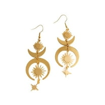 Tilga Celestial Sun Moon Star Earrings Dangle, Gothic Boho Earrings for Women, Boho Goth Jewelry, Christmas Jewelry Gifts