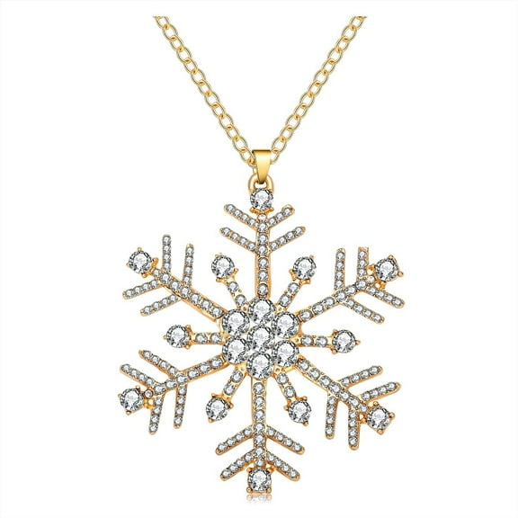 Tilga Christmas Necklaces For Women Glitzy Rhinestone Xmas Wreath Bell Pendant Necklace Holiday Jewelry Gift