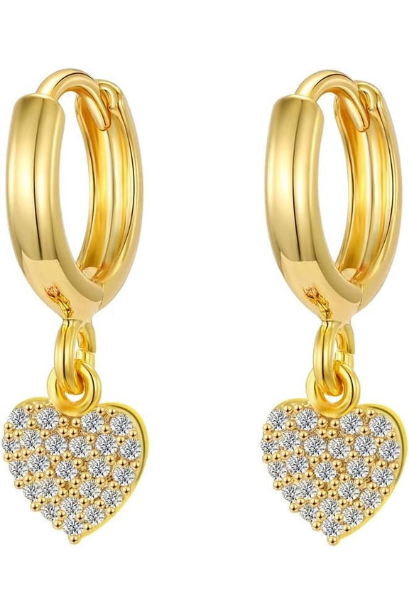 Gold Huggie Small Hoop Earrings with Charm Personalized Snake/Evil Eye/Star/Cross/Lock/Key 18k Gold Plated Crystal Drop Dangle Earrings for Women