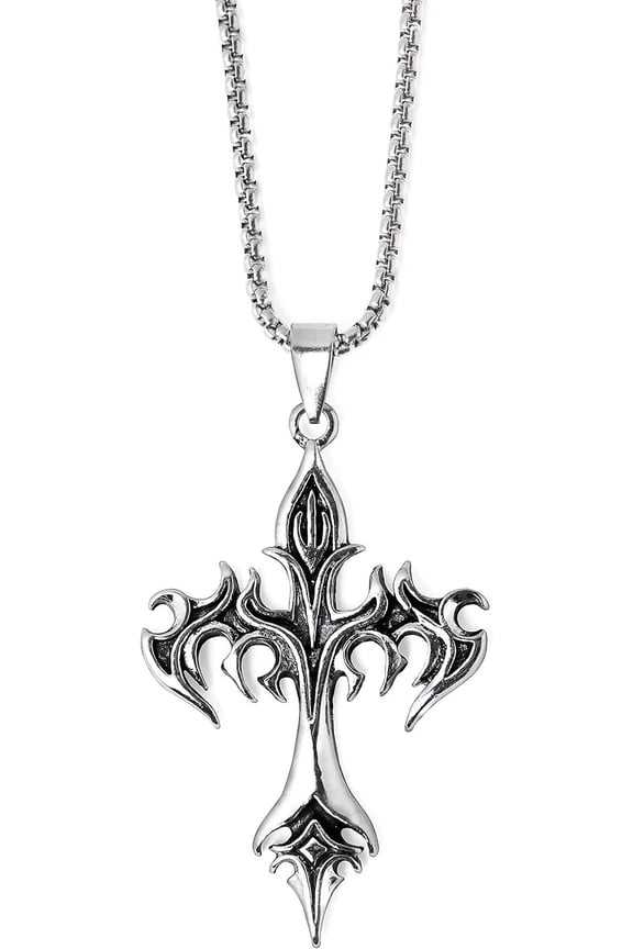 Gothic Cross Necklace, Goth Emo Punk Grunge Necklace, Costume Jewelry, Halloween Christmas Goth Jewelry Gift for Women