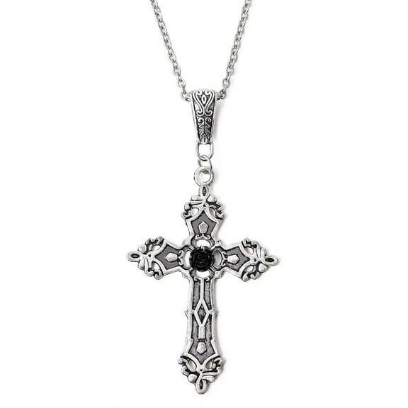 Tilga Gothic Cross Pendant Necklace, Gothic Emo Punk Grunge Y2k Cross Necklace, Goth Jewelry, Christmas Jewelry Gift for Women