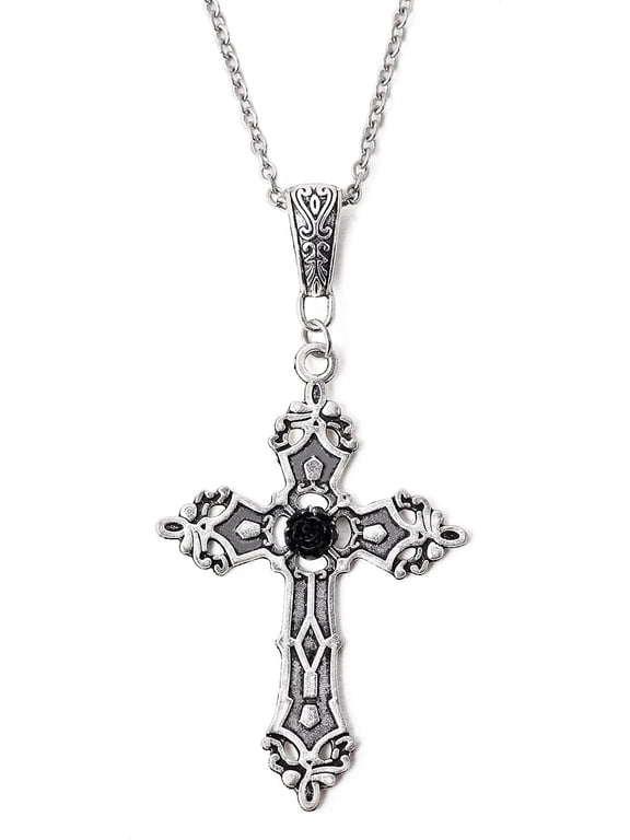 Soleilie Gothic Cross Pendant Necklace, Gothic Emo Punk Grunge Y2k Cross Necklace, Goth Jewelry, Christmas Jewelry Gift for Women