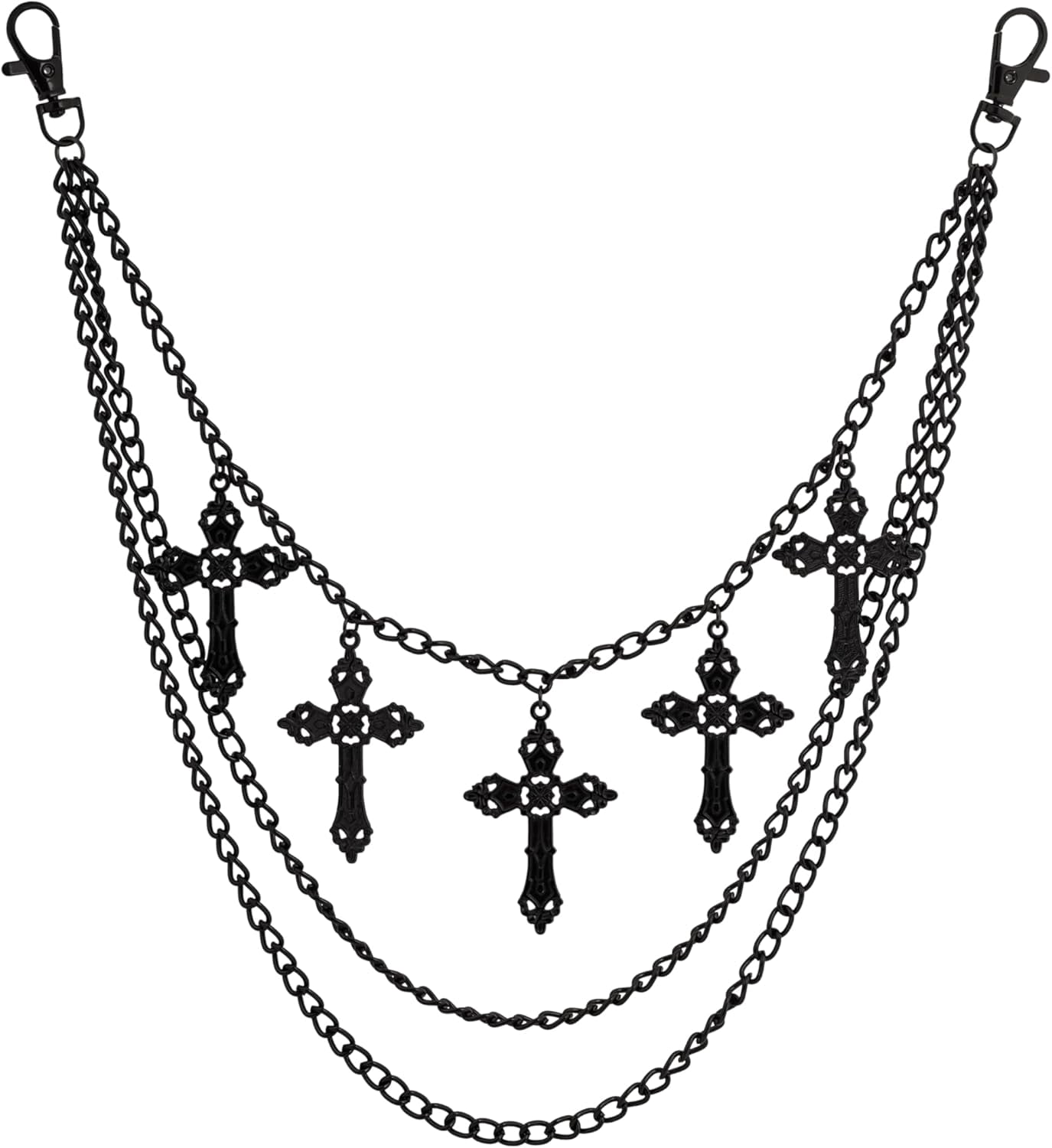 Tilga Gothic Layered Cross Pants Chain, Wallet Belt Chain, Goth Grunge ...