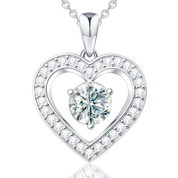 Tilga Infinity Heart Necklace for Women. 925 Sterling Silver Heart Necklace for Girlfriend, Love Heart Pendant on 18" Chain with 2" Extender (Rose Gold or Gold Plated)