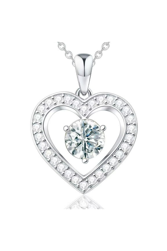 Infinity Heart Necklace for Women. 925 Sterling Silver Heart Necklace for Girlfriend, Love Heart Pendant on 18" Chain with 2" Extender (Rose Gold or Gold Plated)