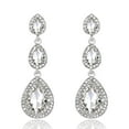 thumbnail image 1 of Tilga Old Fashion Wedding Bridal Teardrop Long Earrings with Crystal for Women Dangle Drop Jewelry Prom Special Occasion Party (Silver), 1 of 6