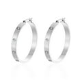 thumbnail image 1 of Tilga Sterling Silver/Gold Plated Zircon Hoop Earrings, Women's Large Silver Hoop Earrings, Lightweight Large Hoop Earrings, Hypoallergenic Thin Hoop Earrings, Suitable for Women 30-70mm, 1 of 6