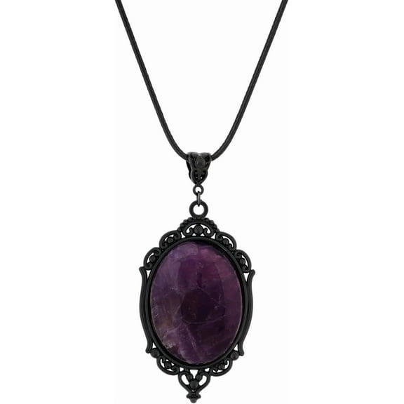 Tilga Victorian Teardrop Crystal Necklace, Gothic Vintage Necklace, Goth Jewelry, Halloween Christmas Jewelry Gift for Women