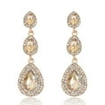 thumbnail image 1 of Tilga Vintage Teardrop Dangle Champagne Rhinestones Earrings for Women Wedding Bridal Long Stud Earrings for Women (Champagne), 1 of 6