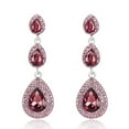 thumbnail image 1 of Tilga Vintage Teardrop Dangle Wine Rhinestones Earrings for Women Wedding Bridal Long Stud Earrings for Women (Wine), 1 of 6