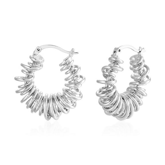 Tilga sterling silver/gold-plated irregular winding earrings, women's silver hoop earrings, lightweight personality earrings, hypoallergenic thin hoop earrings, suitable for women