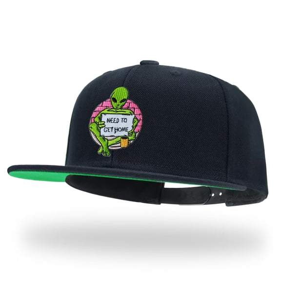 Tilgomedal Alien Black Snapback Hats for Men Women Adjustable Dad Wool Baseball Caps