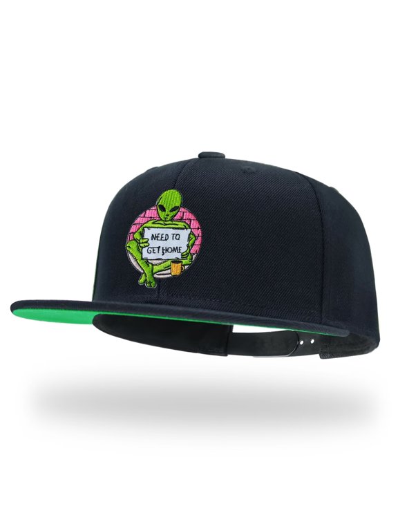 Alien Black Snapback Hats for Men Women Adjustable Dad Wool Baseball Caps